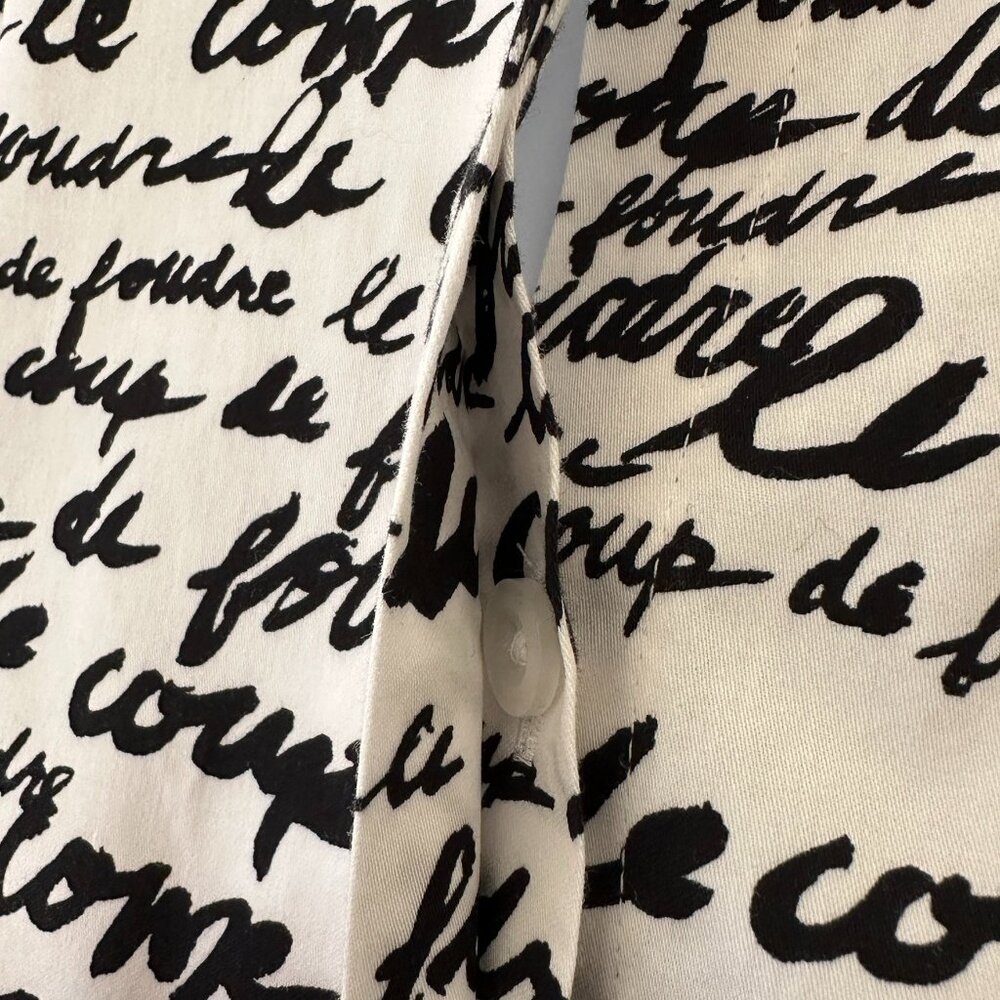 Chico's Size 3 Women's Oversized Shirt Button Down. White and Black Design - Picture 7 of 14